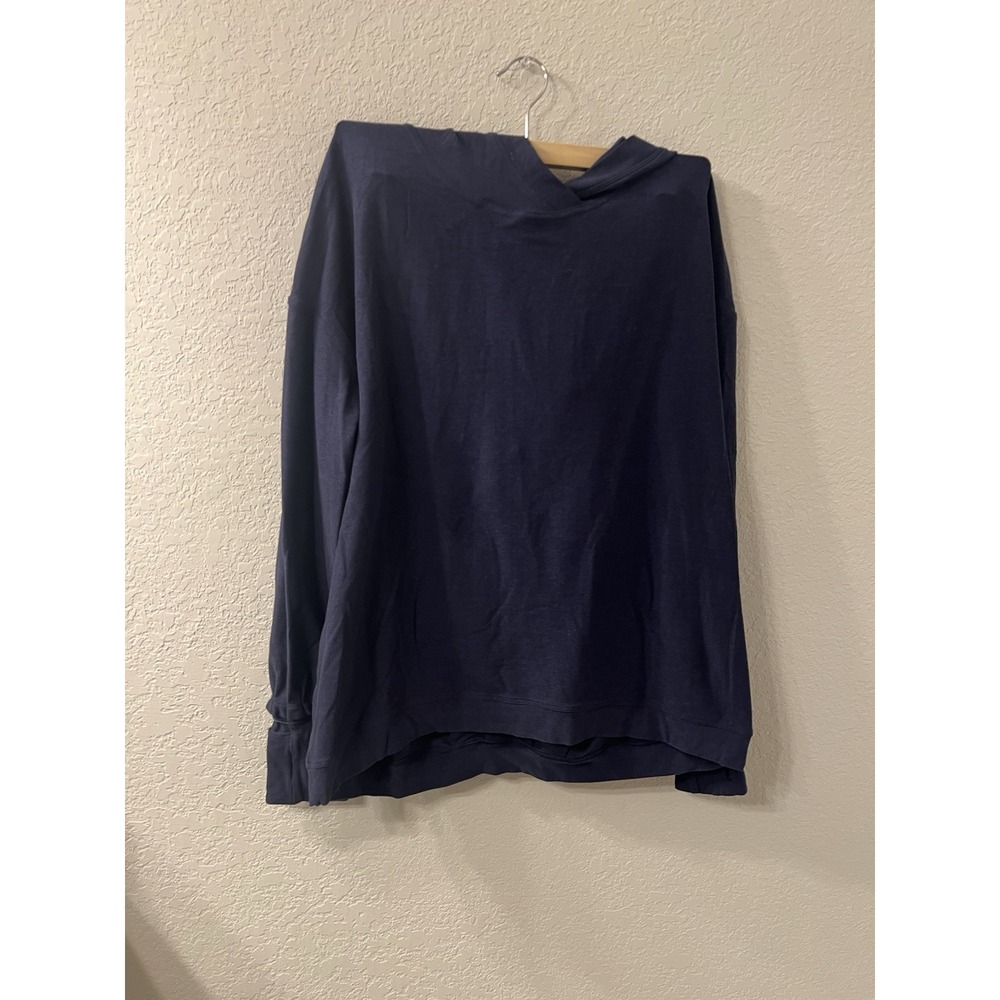 Women's Lululemon Extra‎ Mile Hoodie In Heathered Blue/Black Size 12 Yoga Run